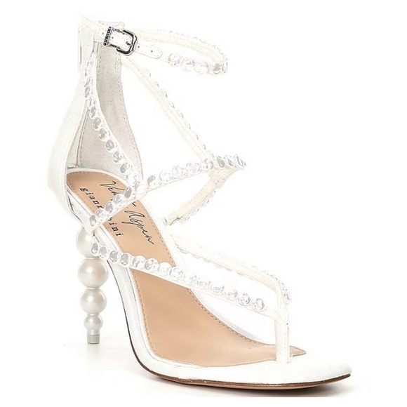 NEW Gianni Bini x Venita Aspen Esme Linen Pearl Thong Dress Sandals - Picture 1 of 1